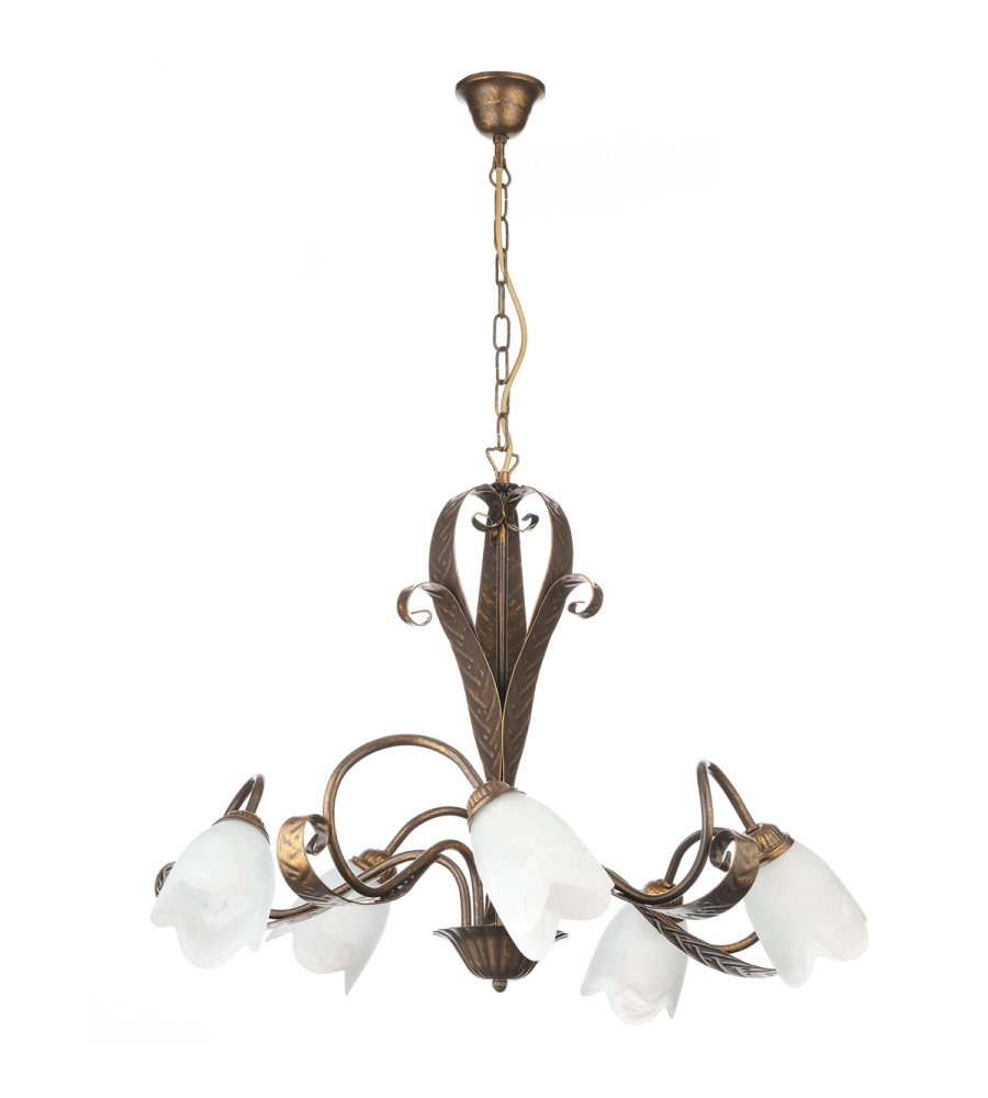 LAMPADARIO 5 LUCI ONLI "SONIA" BRONZO E14